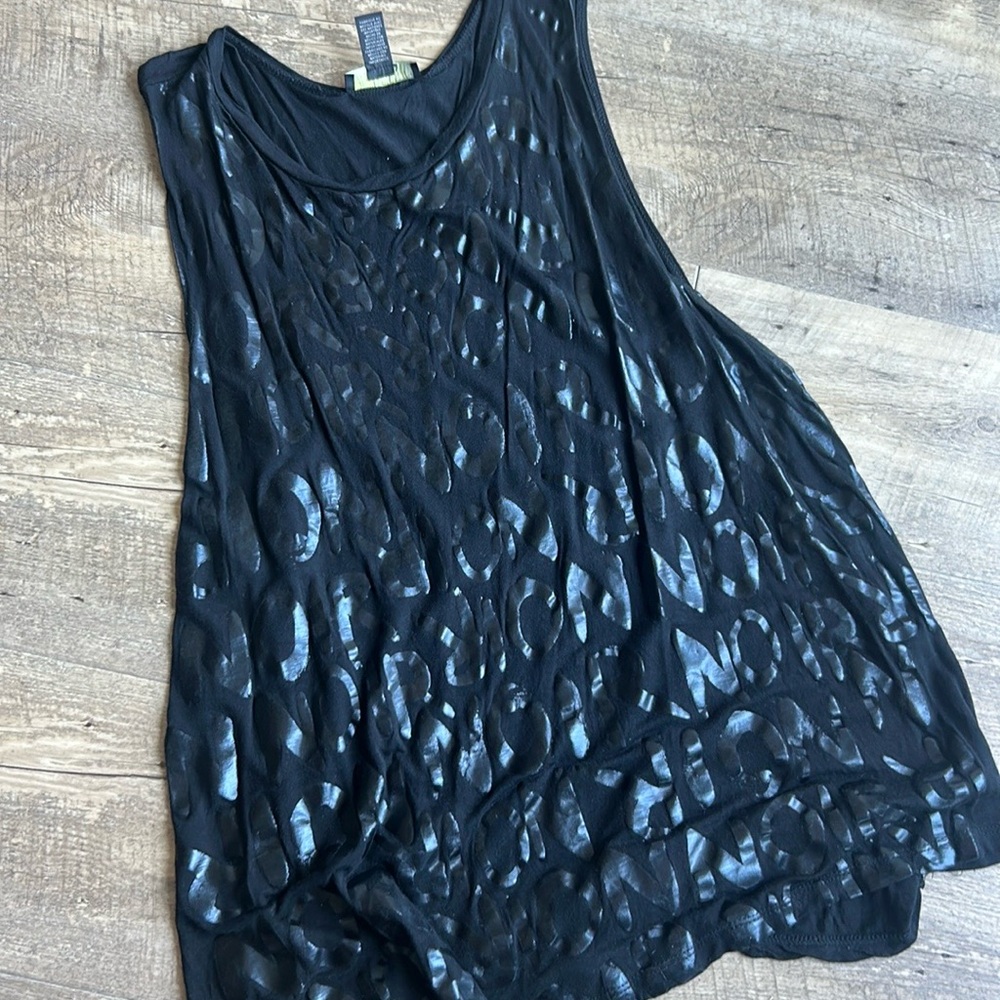 Forever 21 Asymmetrical Black Tank Top